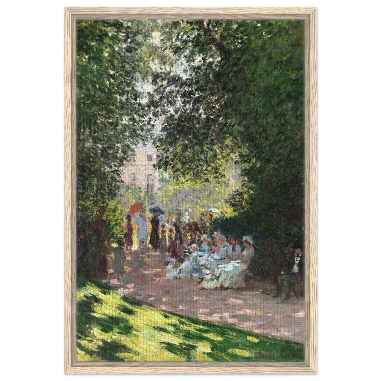 Spring Wall art | Claude Monet Picture |The Parc Monceau - Framed Canvas - 50x75 cm / 20x30″ - Wood frame
