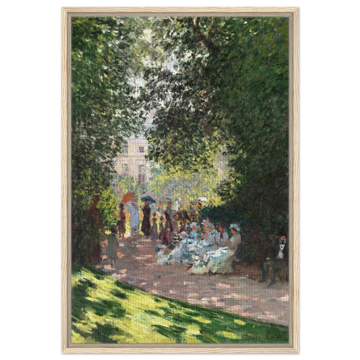 Spring Wall art | Claude Monet Picture |The Parc Monceau - Framed Canvas - 60x90 cm / 24x36″ - Wood frame