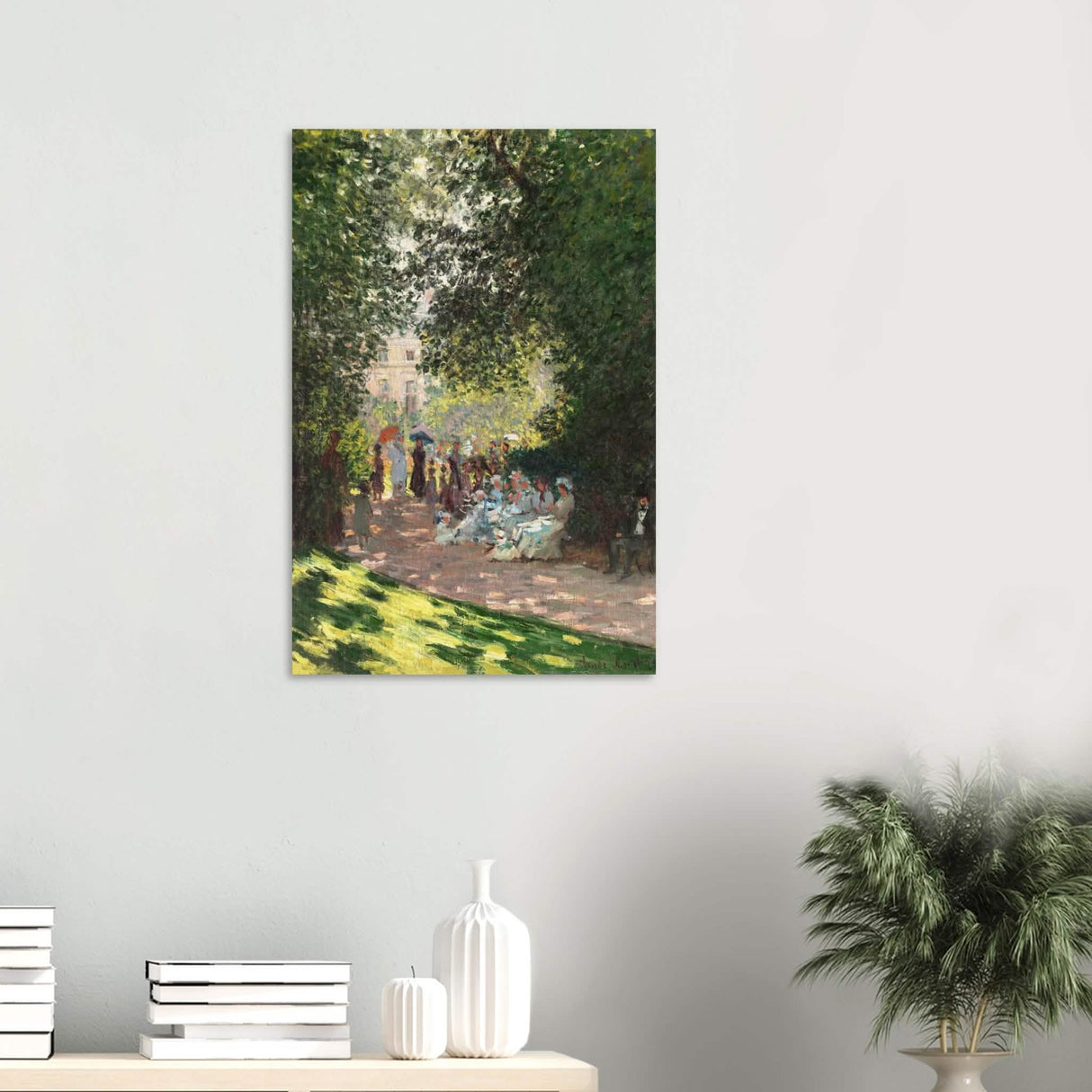 Spring Wall art | Claude Monet Picture |The Parc Monceau - Wood Prints - 50x75 cm / 20x30″ - 20 mm