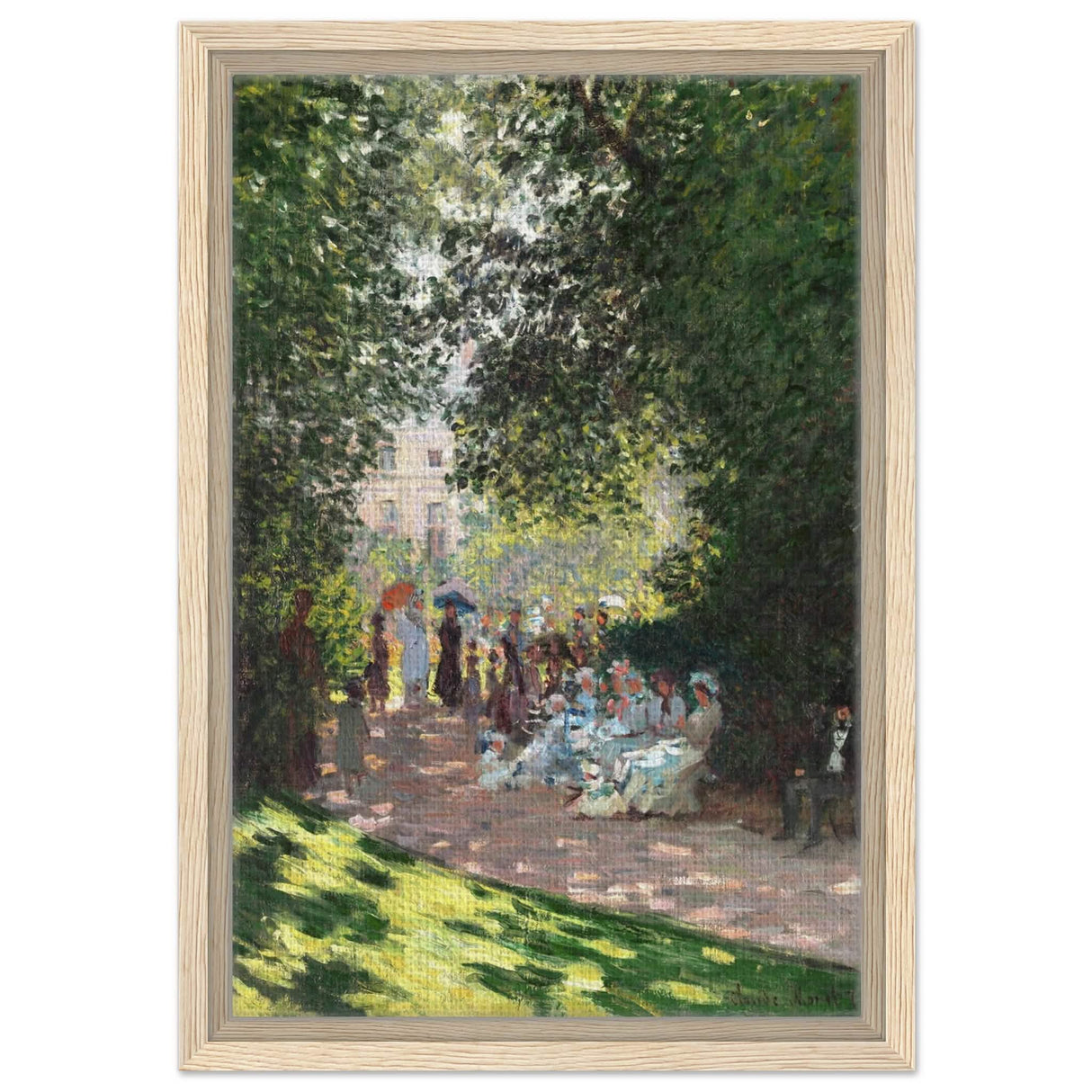 Spring Wall art | Claude Monet Picture |The Parc Monceau - Framed Canvas - 30x45 cm / 12x18″ - Wood frame