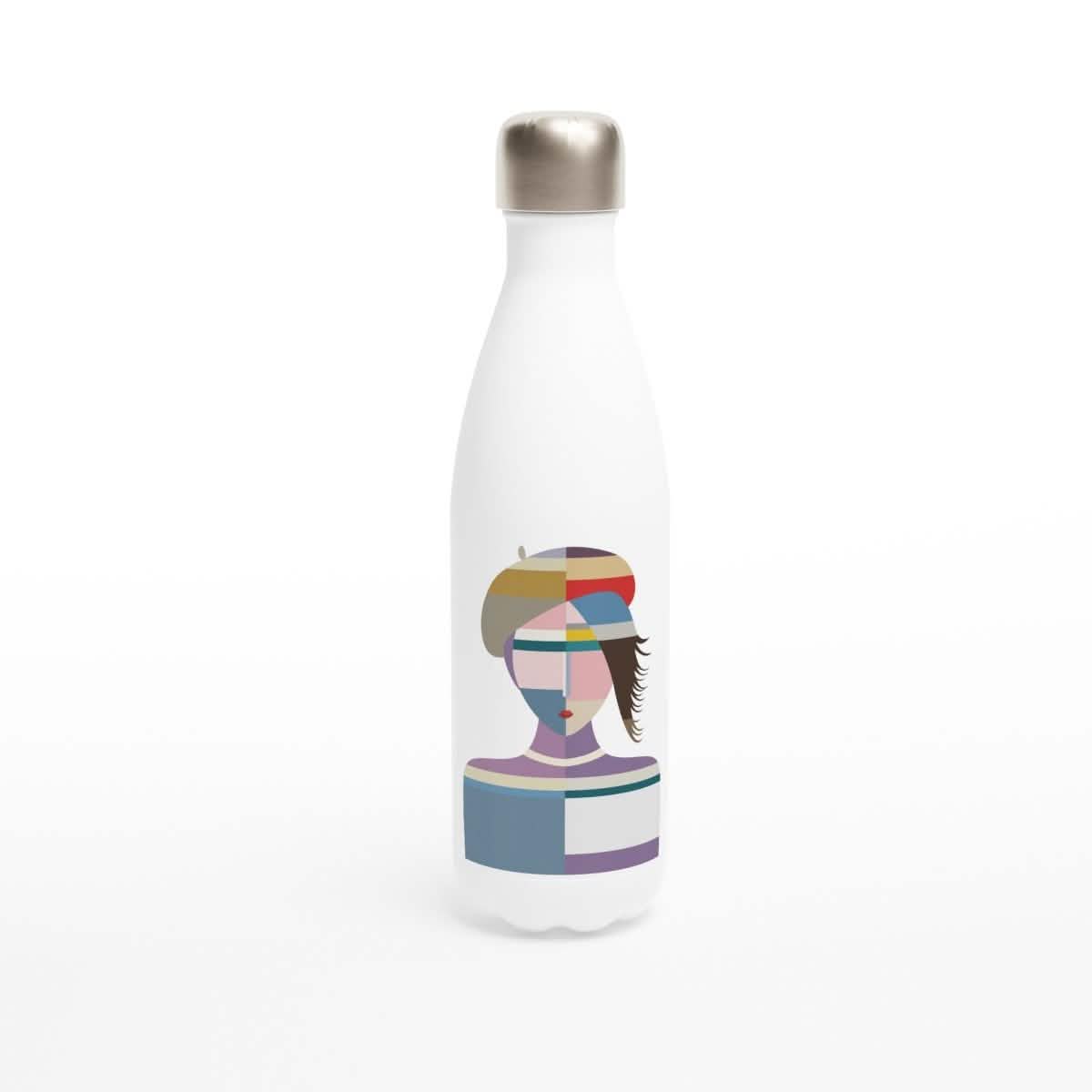 Stainless Steel Water Bottles & Travel Mugs | Cubist Muse - White 17oz Stainless Steel Water Bottle -