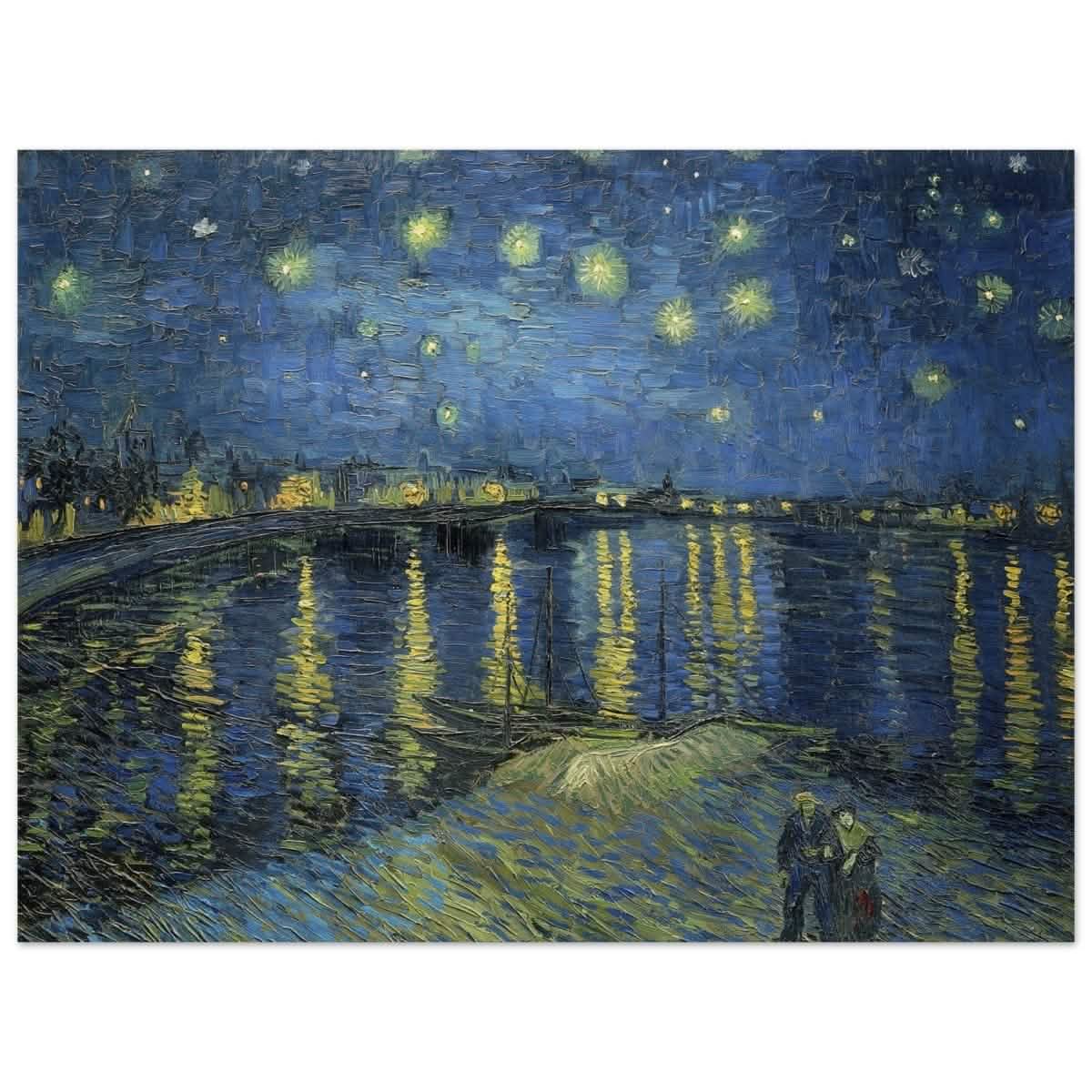Starry Night Over the Rhone (1888) by Vincent van Gogh | Vintage wall art print - Wood Prints - 30x40 cm / 12x16″ -