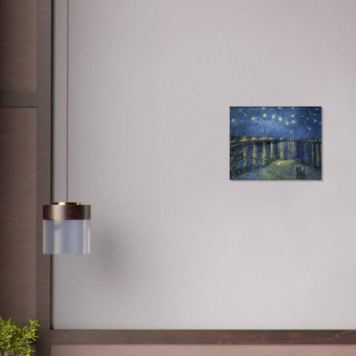 Starry Night Over the Rhone (1888) by Vincent van Gogh | Vintage wall art print - Brushed Aluminum Print - 40x50 cm / 16x20″ -