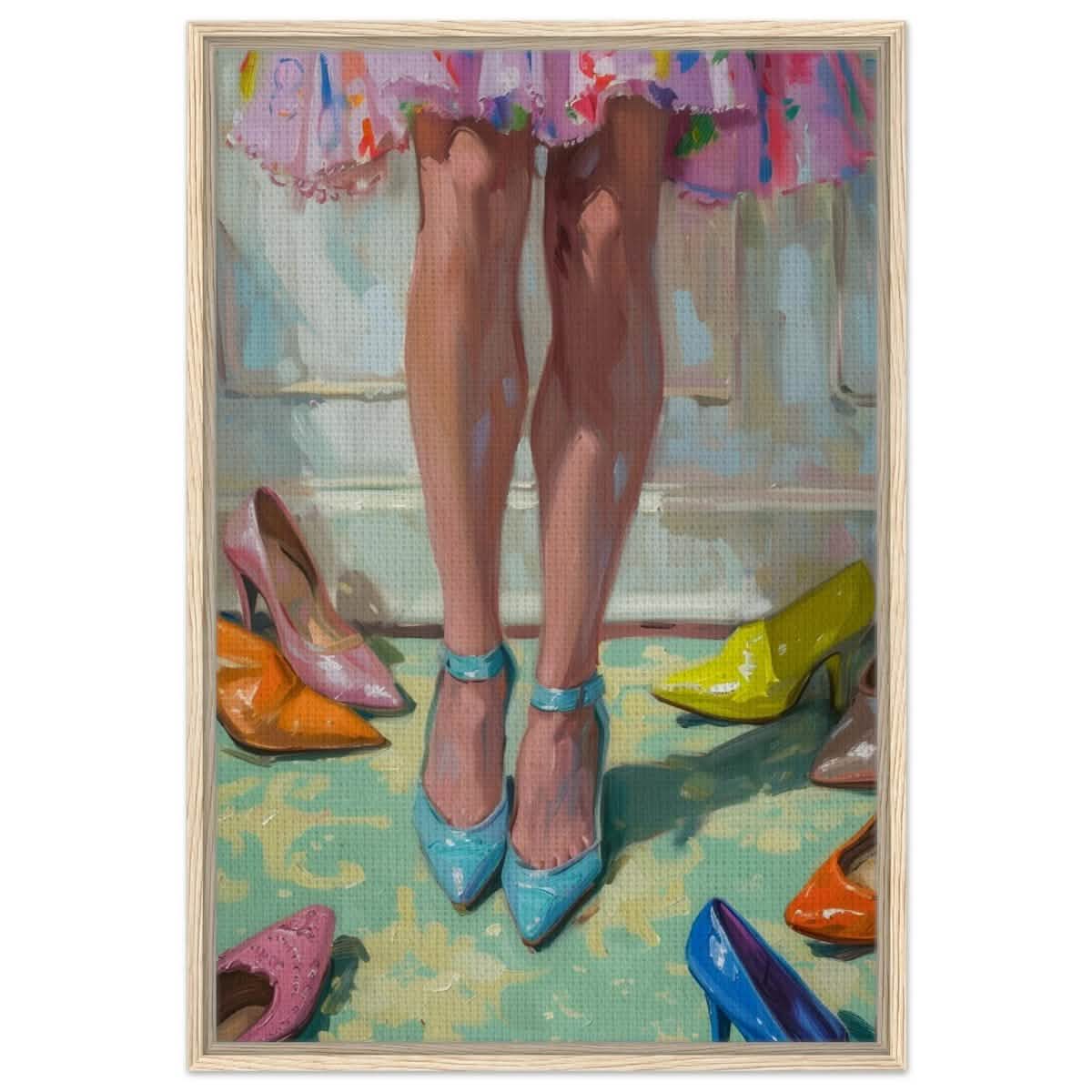 Step into Elegance | Contemporary Impressionism Wall art print - 60x90 cm / 24x36″ - Framed Canvas - Wood frame