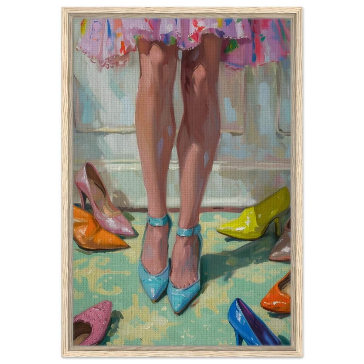 Step into Elegance | Contemporary Impressionism Wall art print - 50x75 cm / 20x30″ - Framed Canvas - Wood frame