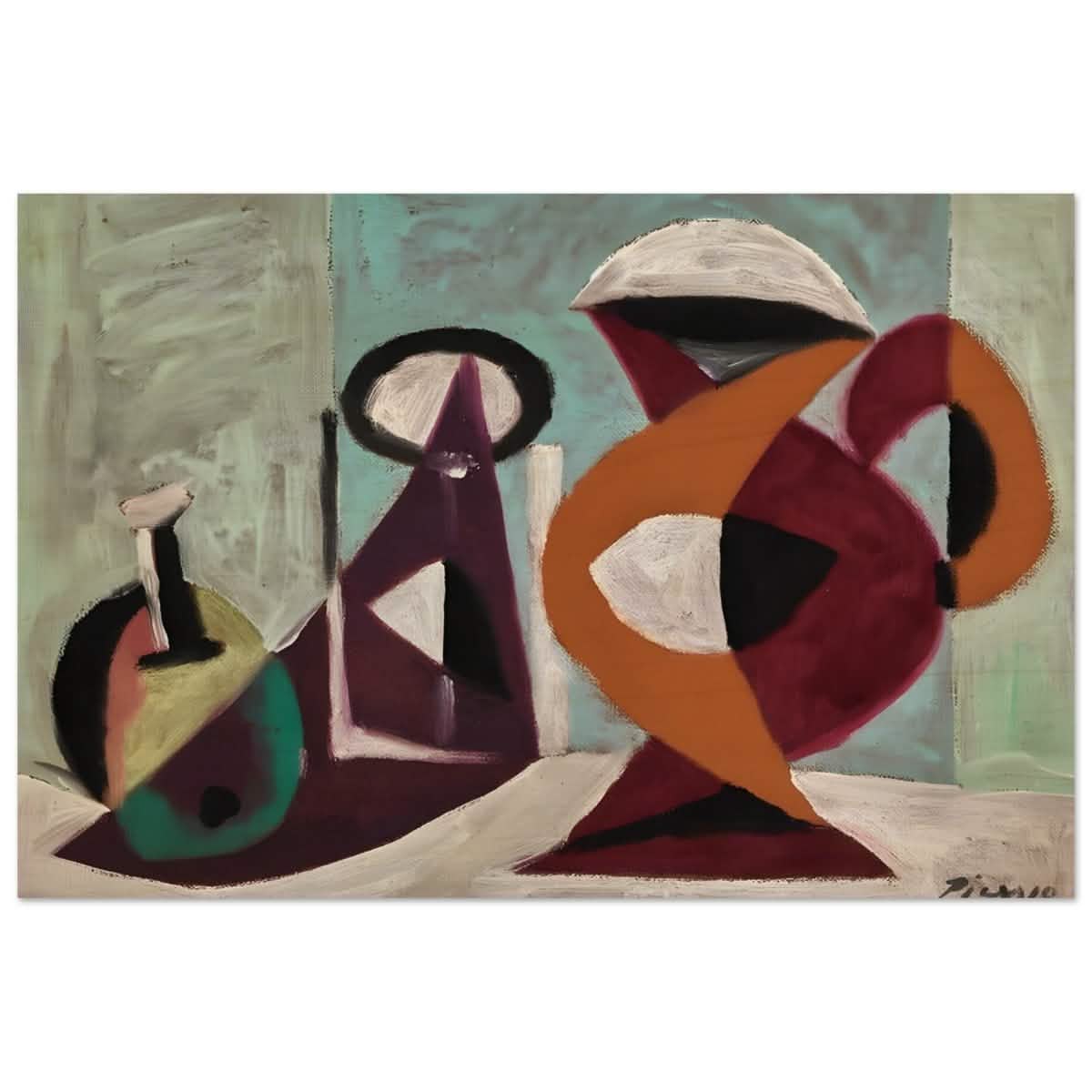 Still life by Pablo Picasso 1937 | Cubism wall art print - Wood Prints - 40x60 cm / 16x24″ -