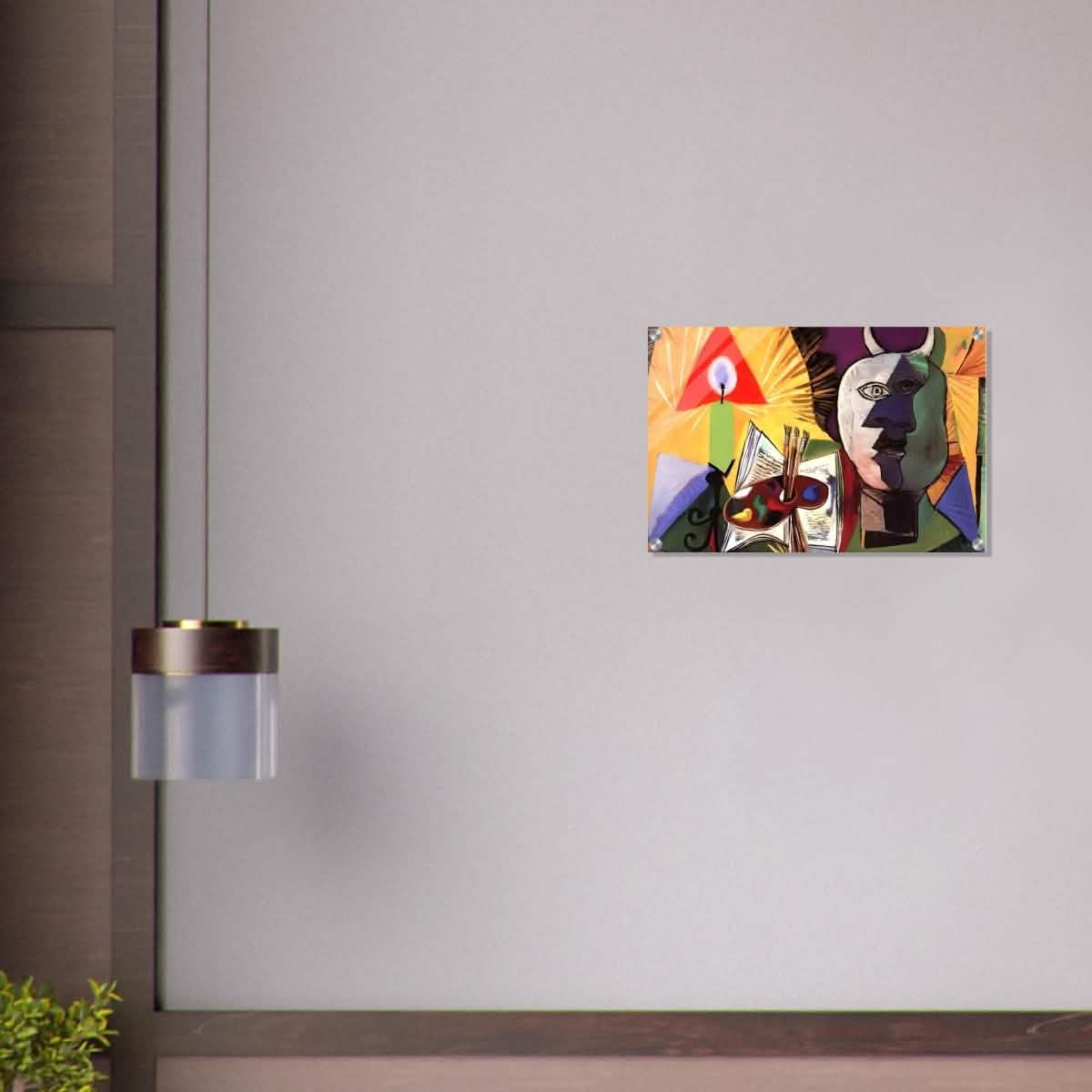 Still life with candle, palette and head of Minotaur by Pablo Picasso 1931 - Acrylic Print - 40x60 cm / 16x24″ -