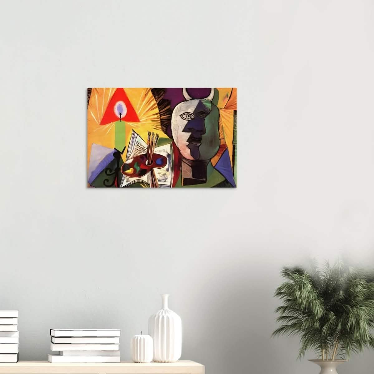 Still life with candle, palette and head of Minotaur by Pablo Picasso 1931 - Wood Prints - 40x60 cm / 16x24″ - 10 mm