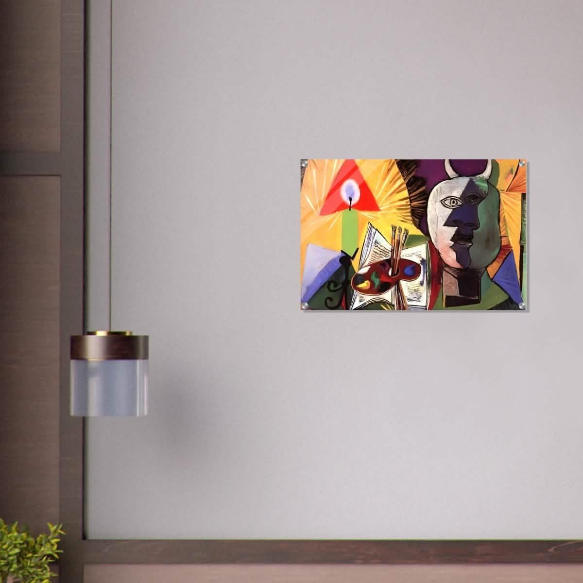Still life with candle, palette and head of Minotaur by Pablo Picasso 1931 - Acrylic Print - 50x75 cm / 20x30″ -