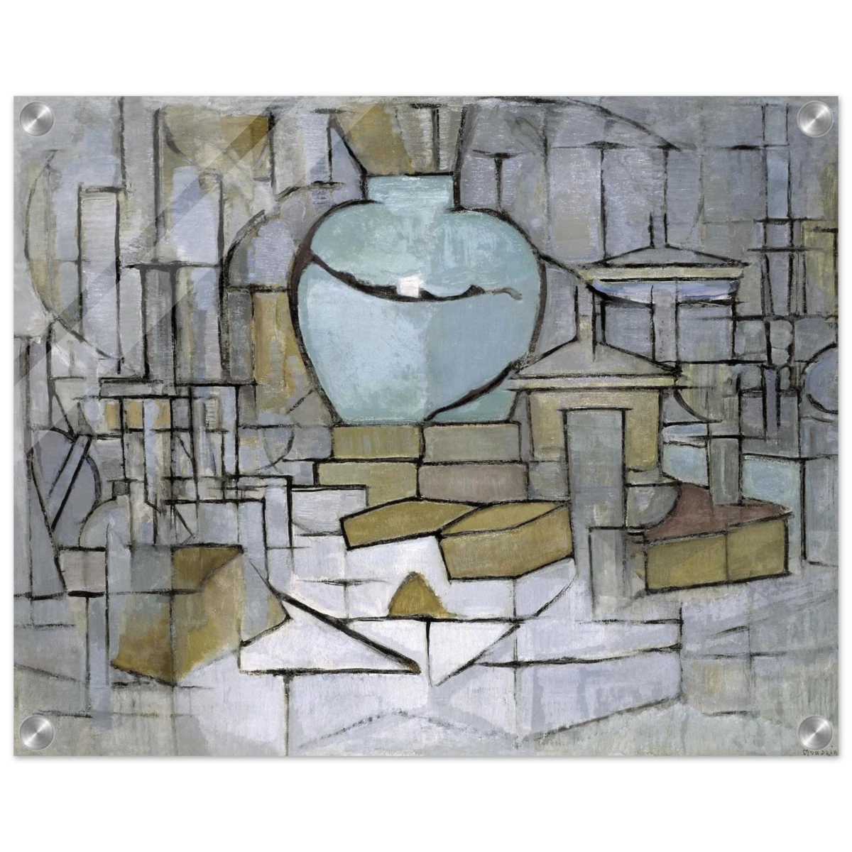 Still Life with Gingerpot II by Piet Mondrian | Vintage Art Print - Acrylic Print - 40x50 cm / 16x20″ -