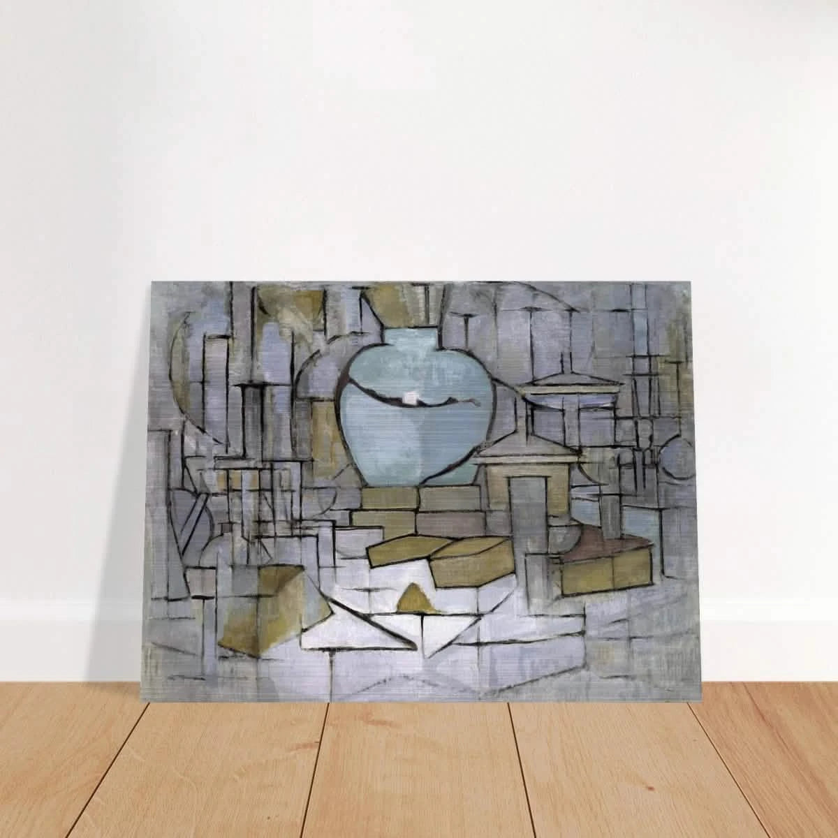 Still Life with Gingerpot II by Piet Mondrian | Vintage Art Print - Brushed Aluminum Print - 30x40 cm / 12x16″ -