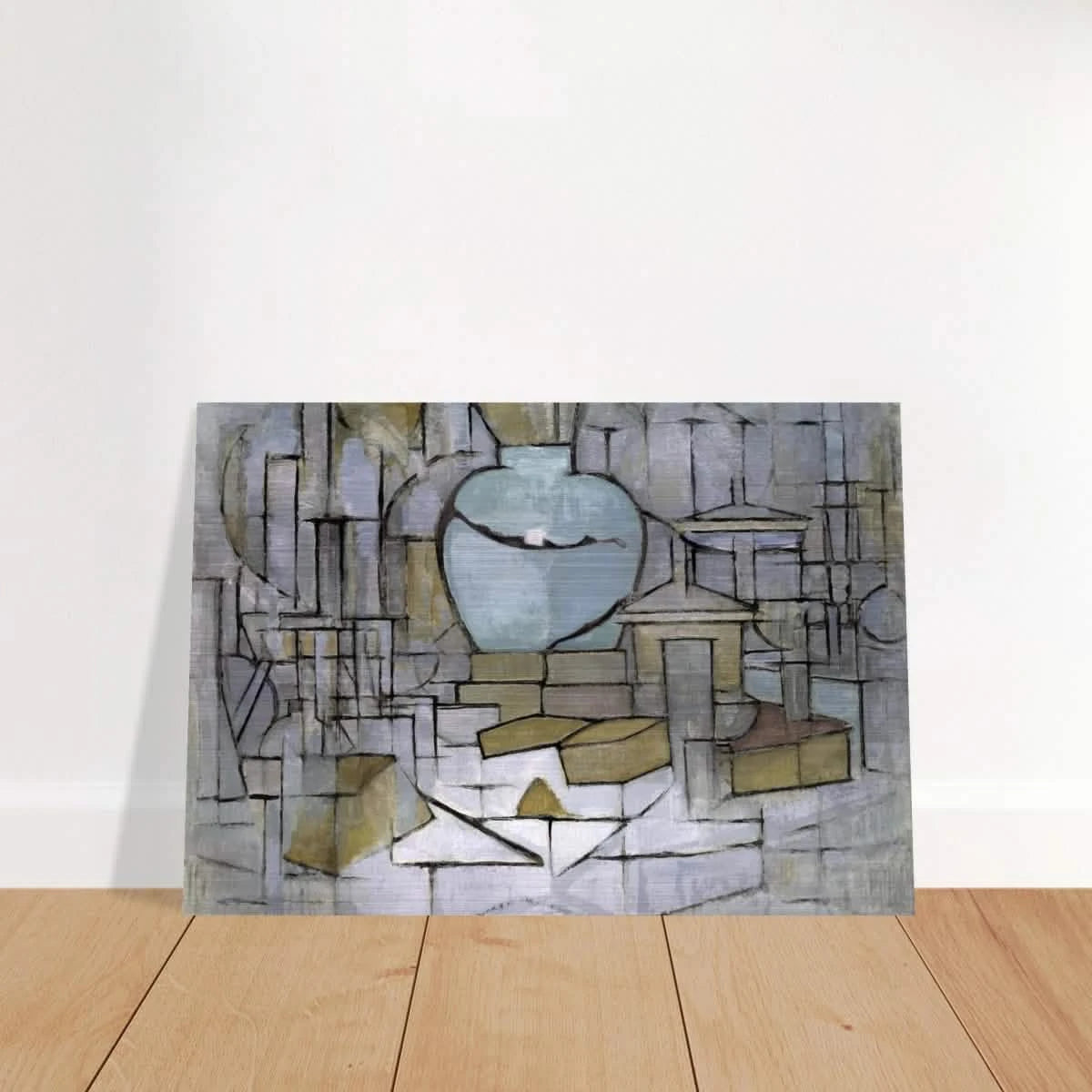 Still Life with Gingerpot II by Piet Mondrian | Vintage Art Print - Brushed Aluminum Print - 70x100 cm / 28x40″ -