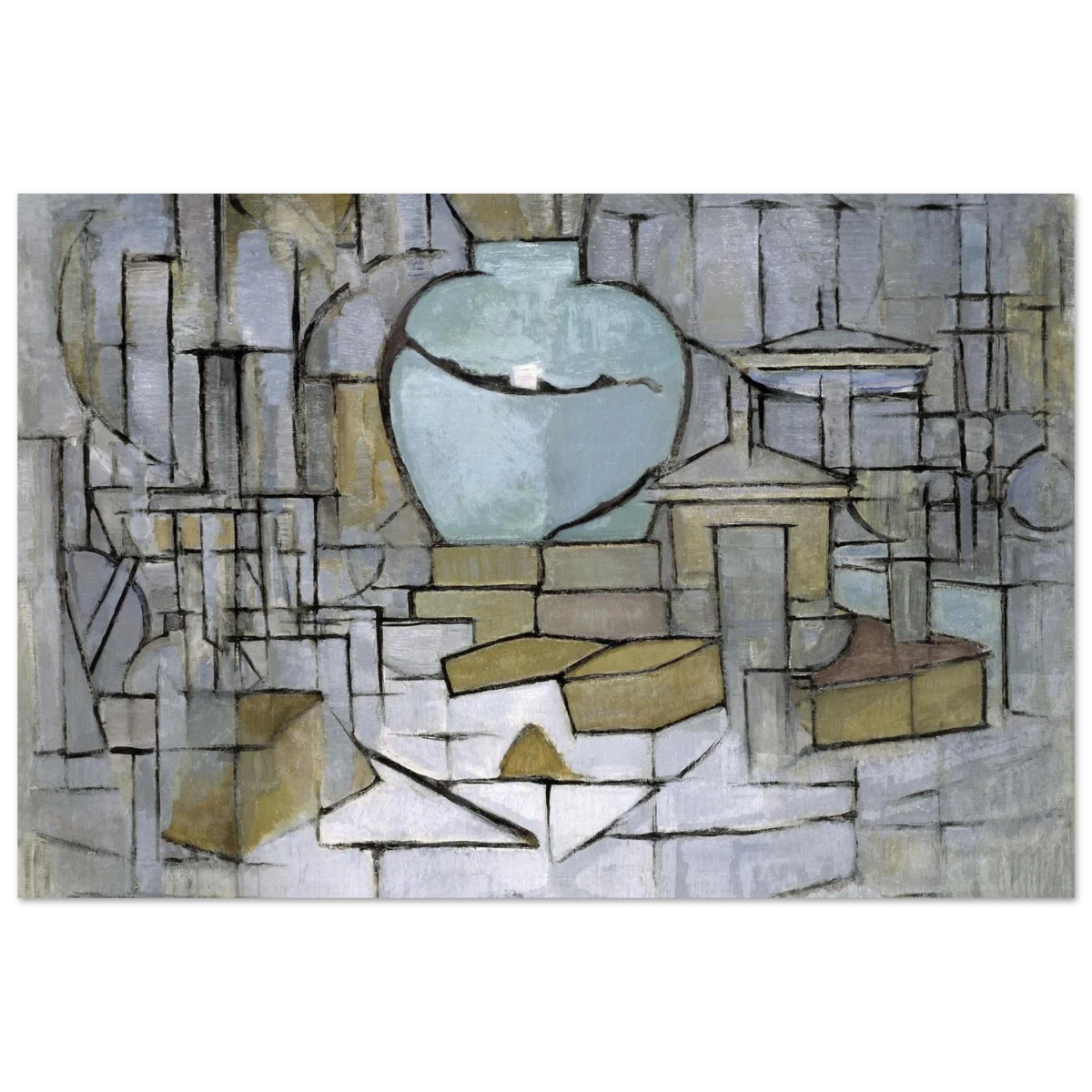 Still Life with Gingerpot II by Piet Mondrian | Vintage Art Print - Aluminum Print - 20x30 cm / 8x12″ -