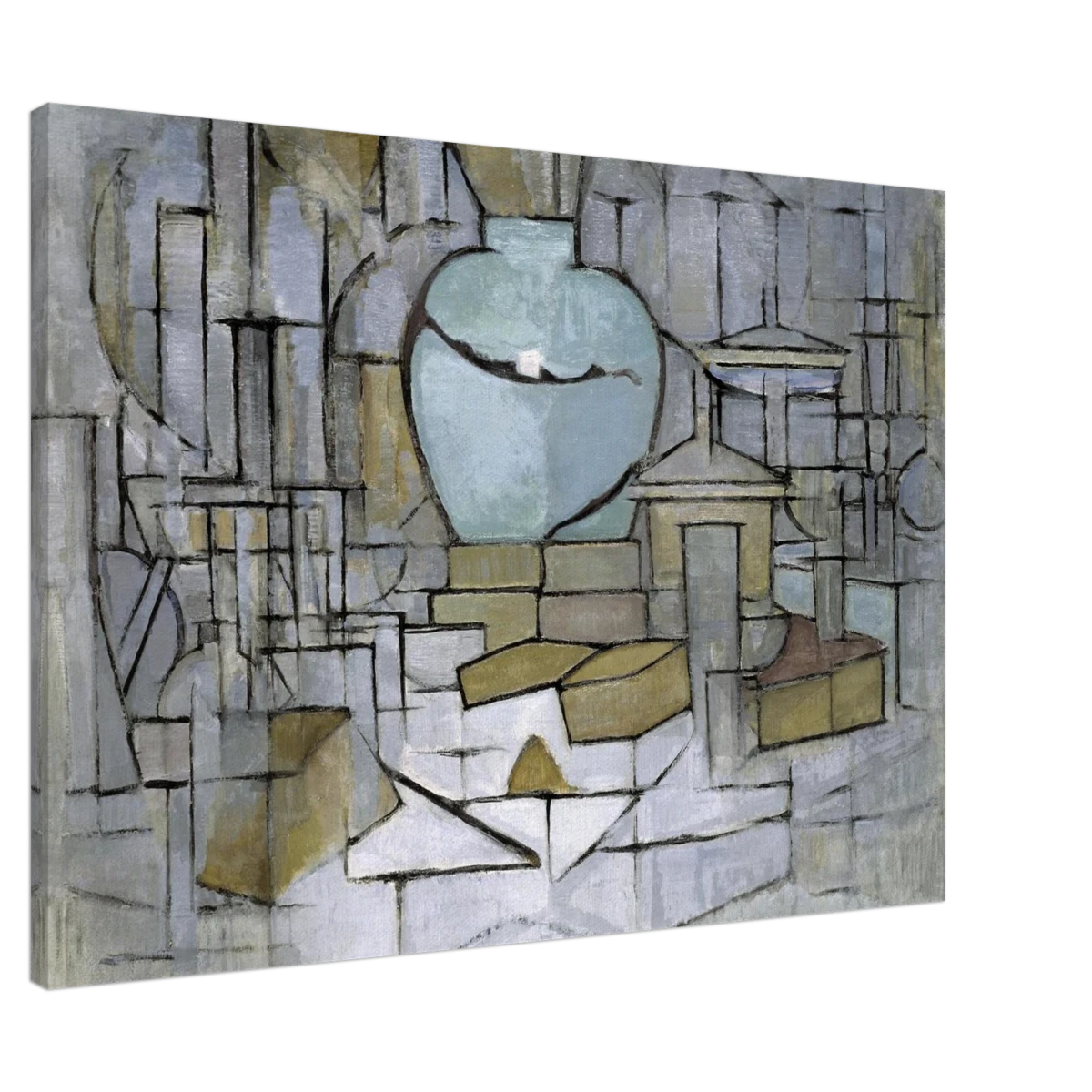 Still Life with Gingerpot II by Piet Mondrian | Vintage Art Print - Canvas - 70x100 cm / 28x40″ -