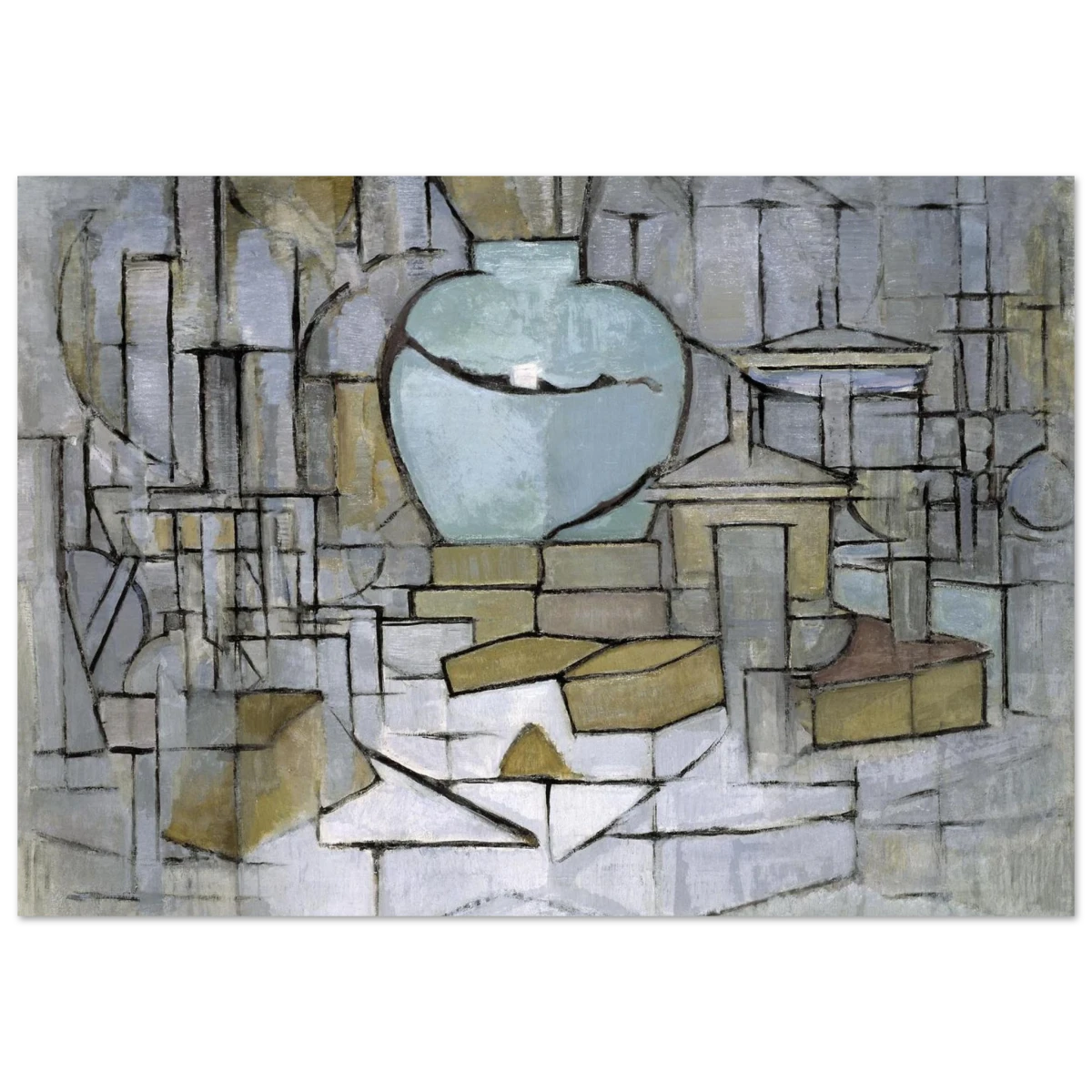 Still Life with Gingerpot II by Piet Mondrian | Vintage Art Print - Aluminum Print - 70x100 cm / 28x40″ -