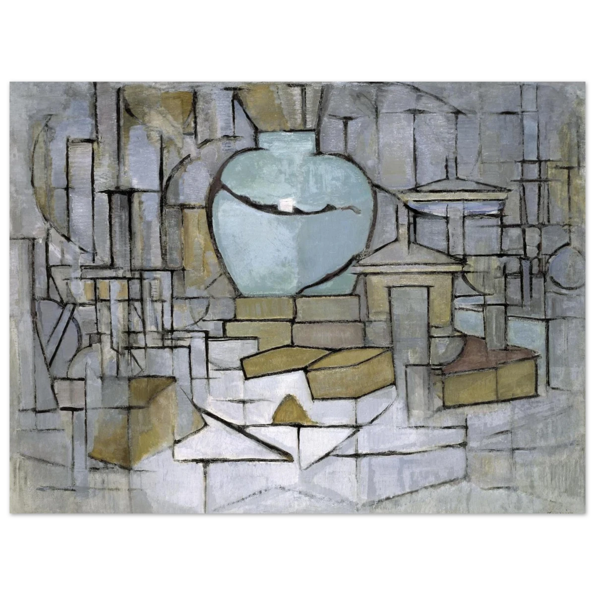 Still Life with Gingerpot II by Piet Mondrian | Vintage Art Print - Aluminum Print - 30x40 cm / 12x16″ -