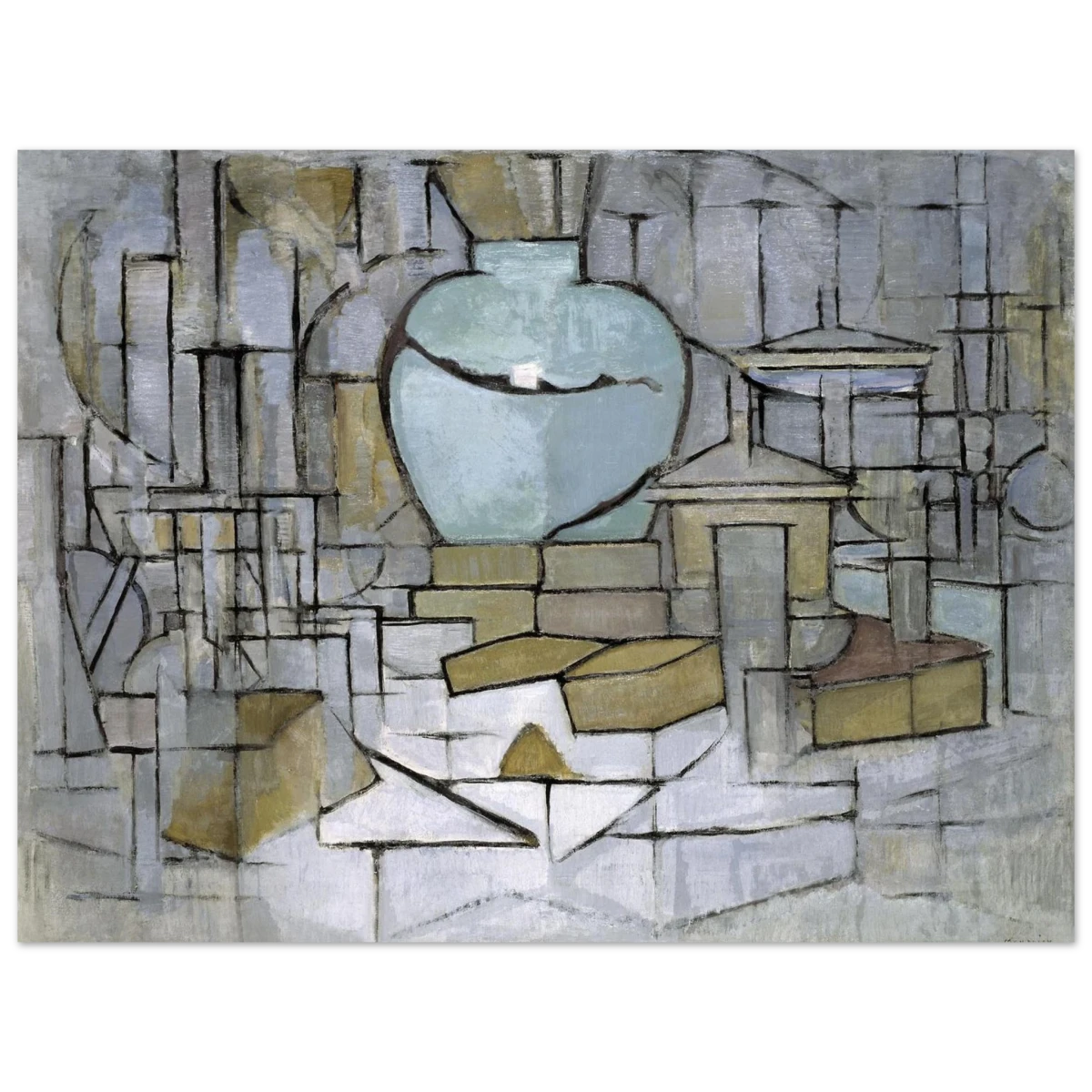 Still Life with Gingerpot II by Piet Mondrian | Vintage Art Print - Aluminum Print - 60x80 cm / 24x32″ -