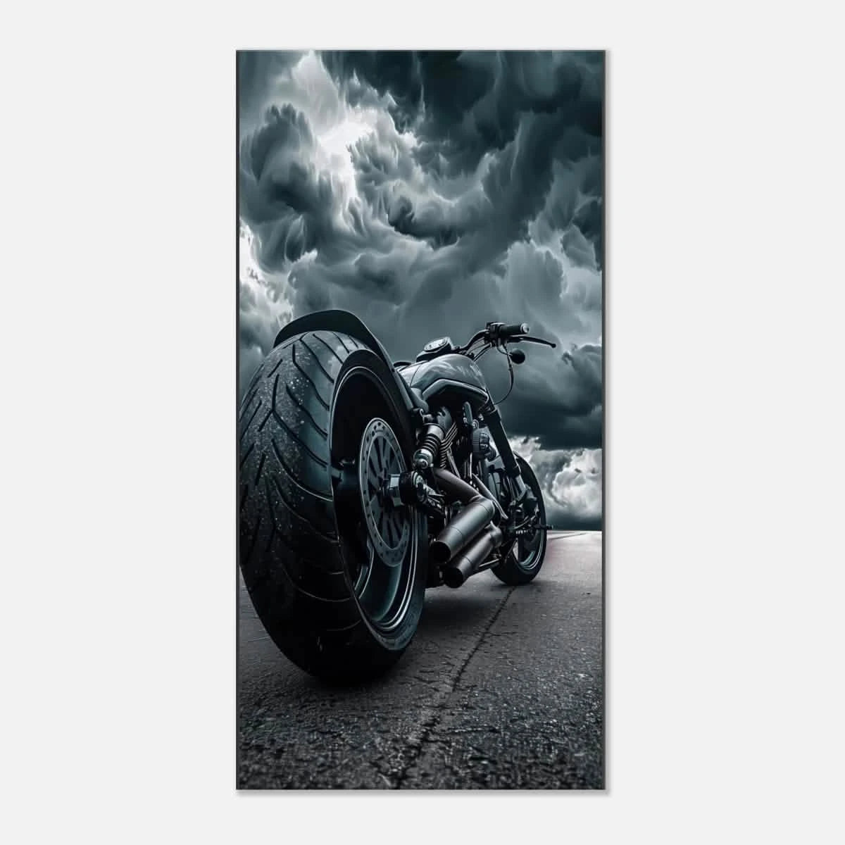 Storm Rider | Motorcycle Canvas Print (50x100cm) 🏍️⚡ -