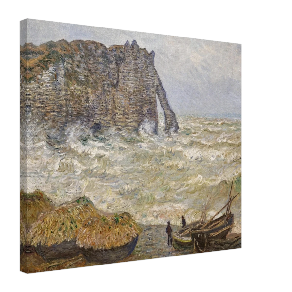 Stormy Sea at Étretat by Claude Monet | Wall art Print - Canvas - 50x60 cm / 20x24″ -