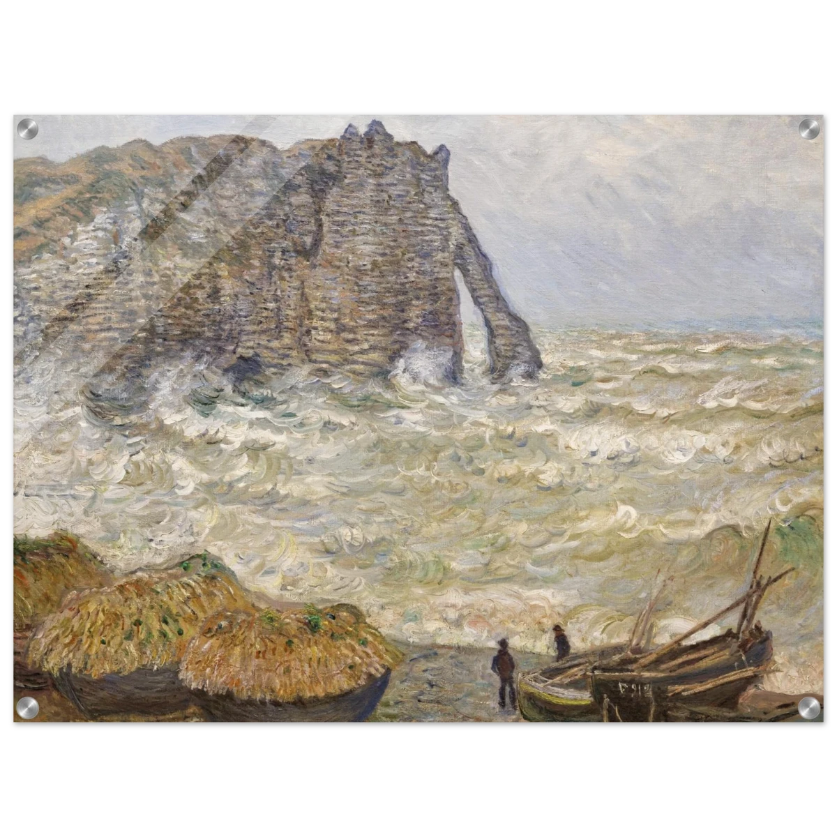 Stormy Sea at Étretat by Claude Monet | Wall art Print - Acrylic Print - 60x80 cm / 24x32″ -