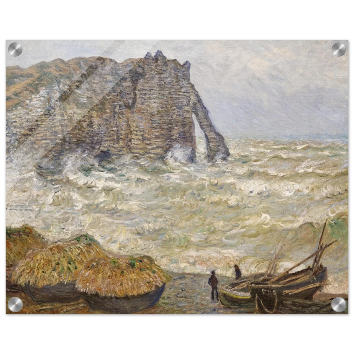 Stormy Sea at Étretat by Claude Monet | Wall art Print - Acrylic Print - 40x50 cm / 16x20″ -
