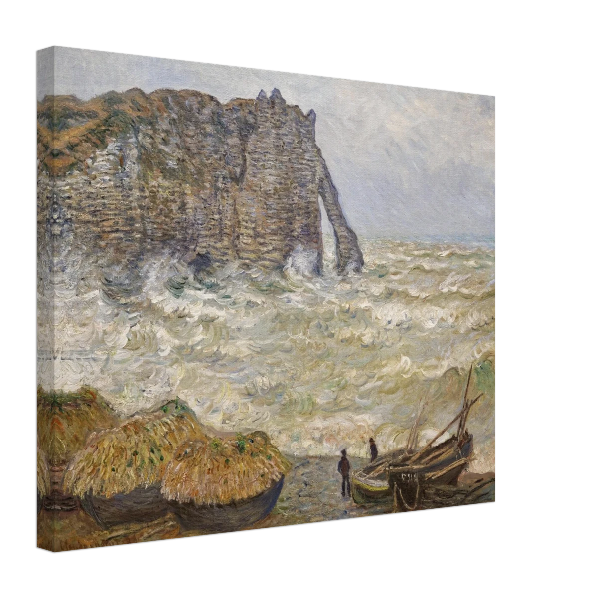 Stormy Sea at Étretat by Claude Monet | Wall art Print - Canvas - 40x50 cm / 16x20″ -