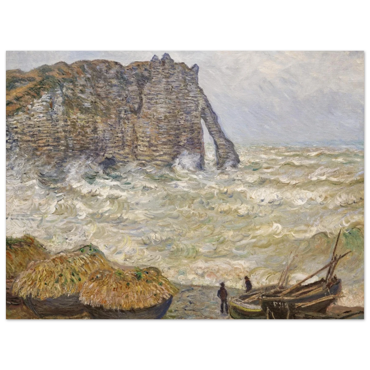 Stormy Sea at Étretat by Claude Monet | Wall art Print - Fine Art Poster - 60x80 cm / 24x32″ -