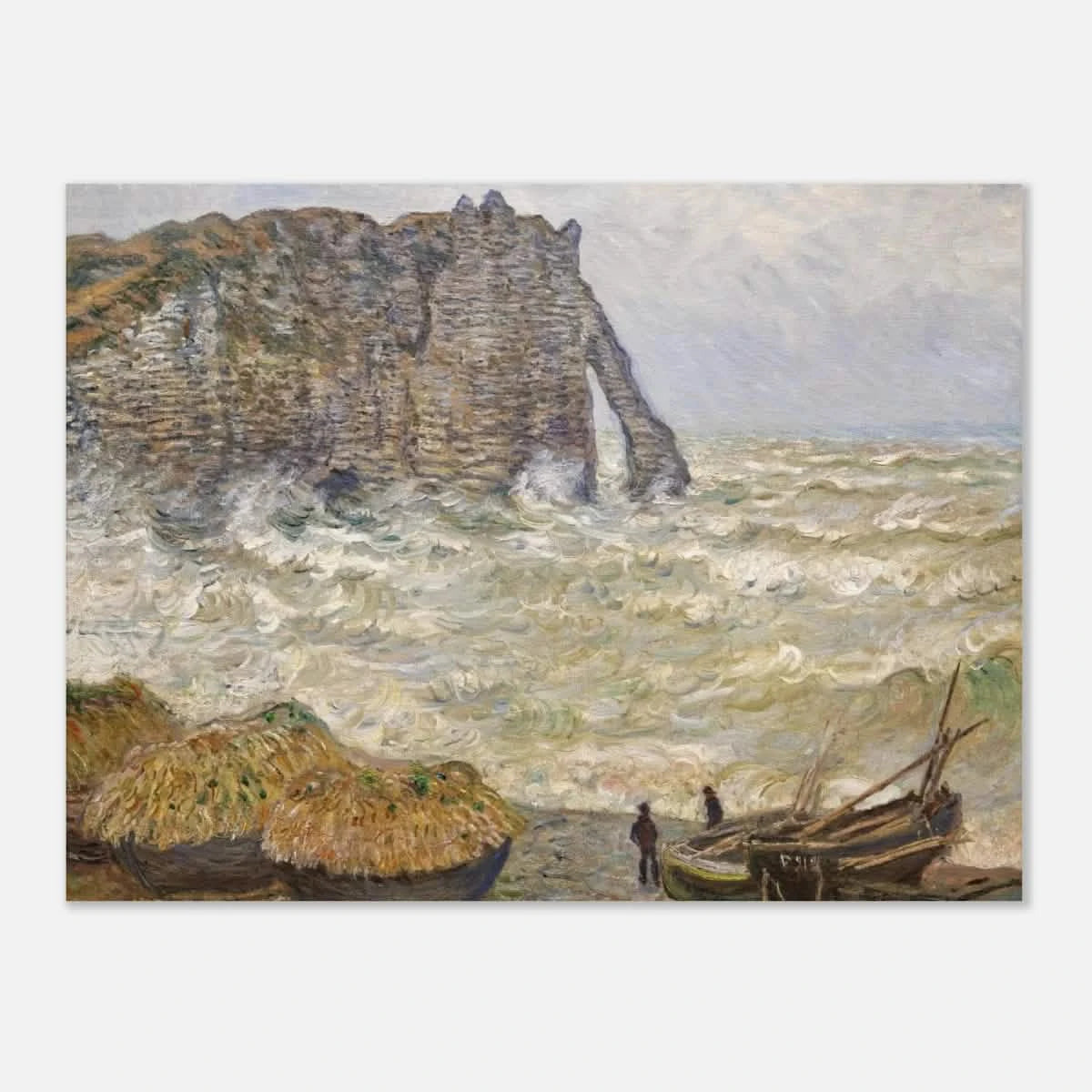 Stormy Sea at Étretat by Claude Monet | Wall art Print - Aluminum Print - 60x80 cm / 24x32″ -