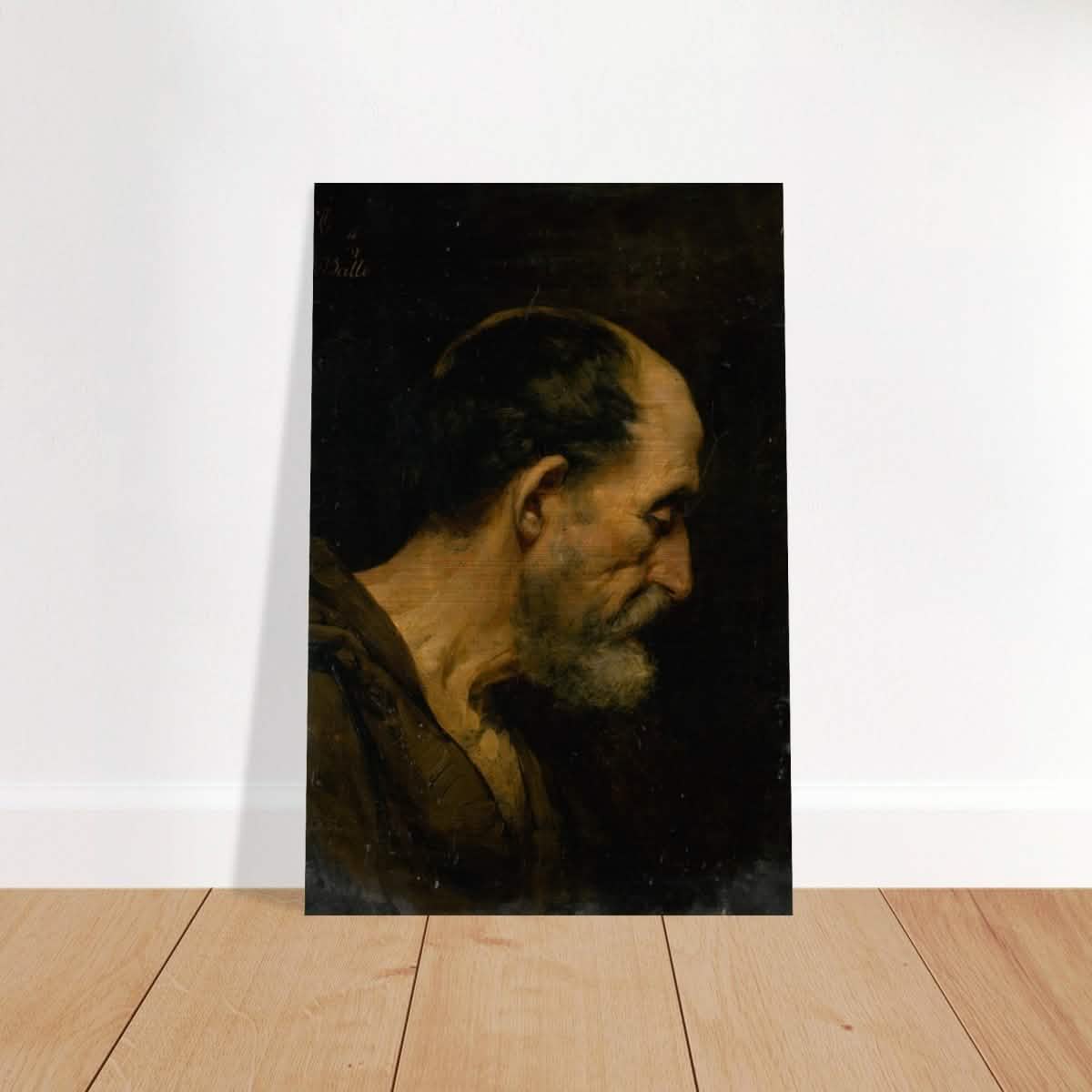Study of an elderly man | Vintage wall art print - Brushed Aluminum Print - 40x60 cm / 16x24″ -