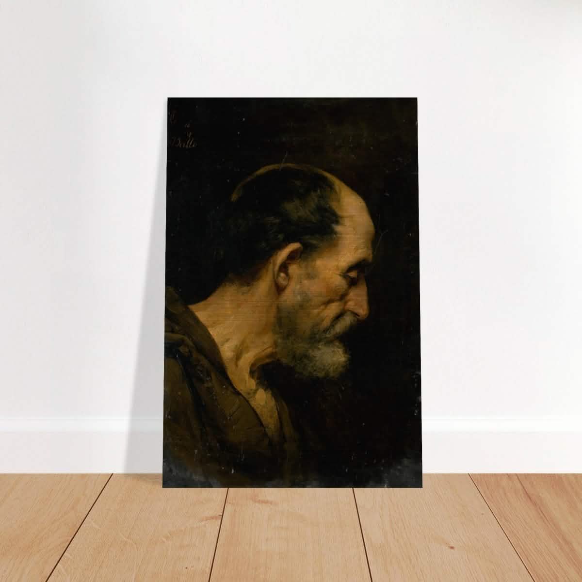 Study of an elderly man | Vintage wall art print - Brushed Aluminum Print - 60x90 cm / 24x36″ -