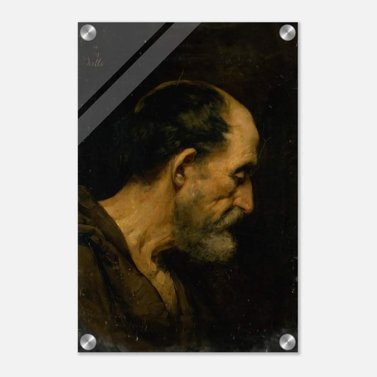 Study of an elderly man | Vintage wall art print - Acrylic Print - 30x45 cm / 12x18″ -