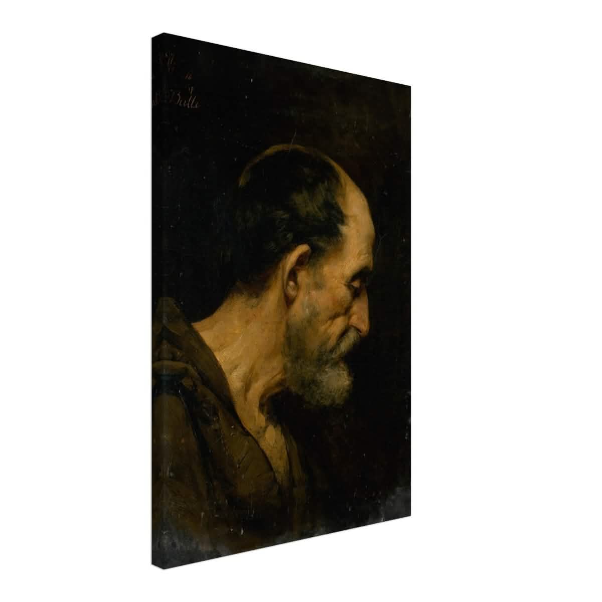 Study of an elderly man | Vintage wall art print - Canvas - 40x60 cm / 16x24″ -
