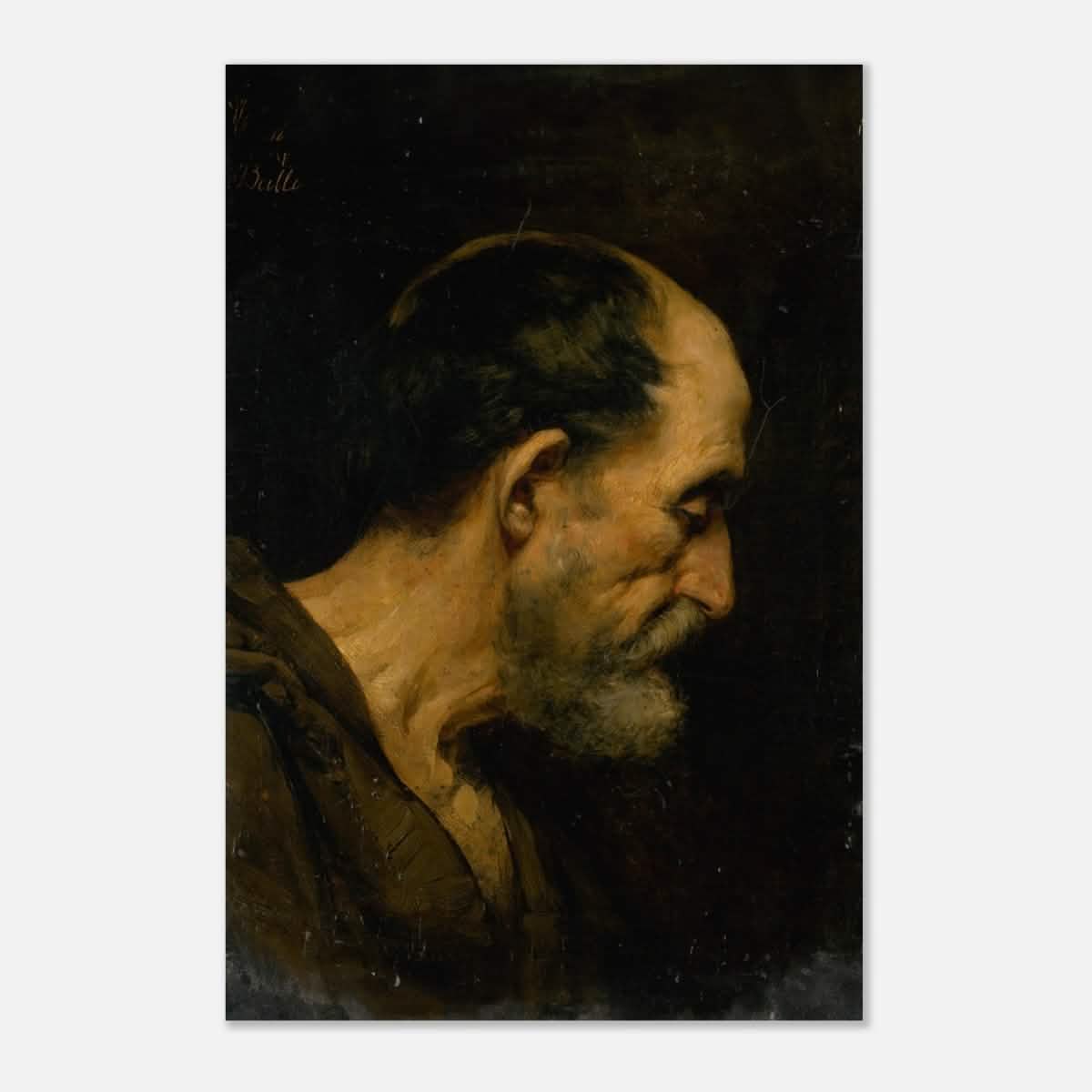 Study of an elderly man | Vintage wall art print - Aluminum Print - 60x90 cm / 24x36″ -