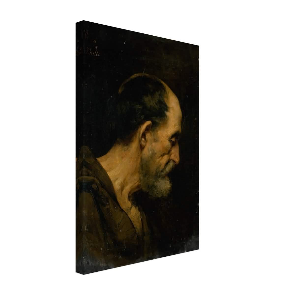 Study of an elderly man | Vintage wall art print - Canvas - 30x45 cm / 12x18″ -