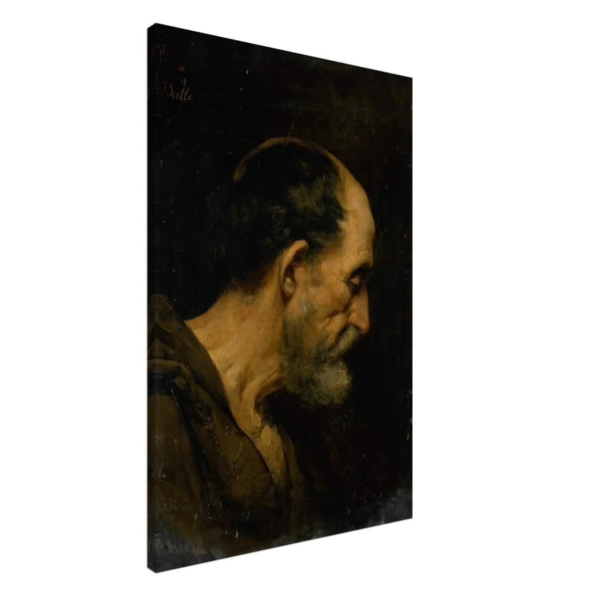 Study of an elderly man | Vintage wall art print - Canvas - 60x90 cm / 24x36″ -