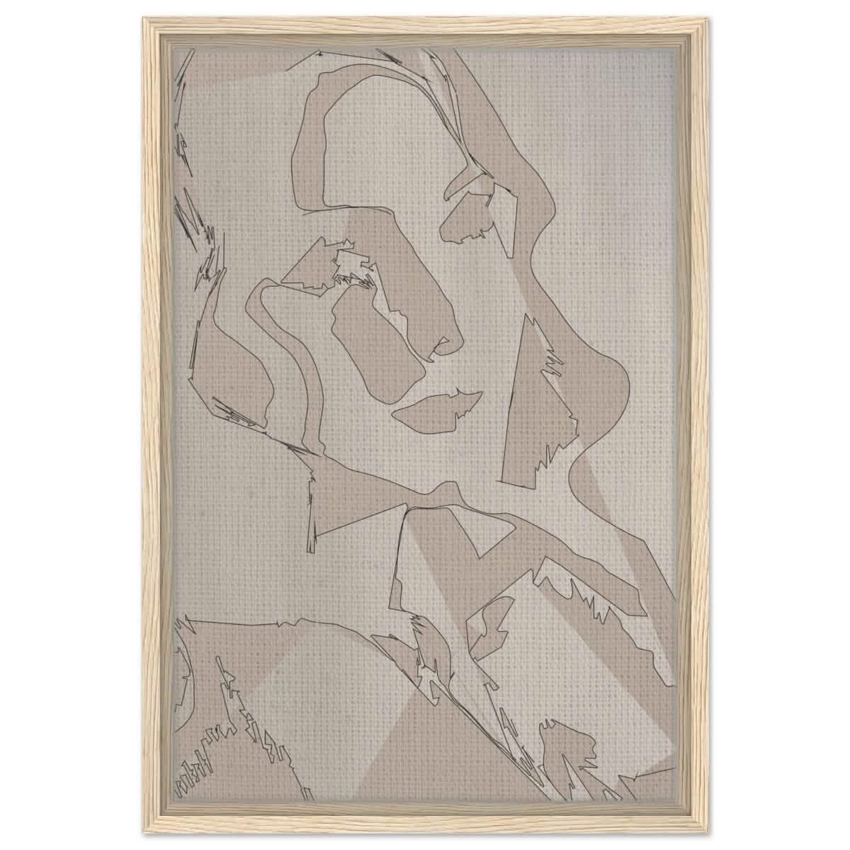 Subtle Shades of Thought | Minimalist Wall art Print - Framed Canvas - 40x60 cm / 16x24″ - Wood frame