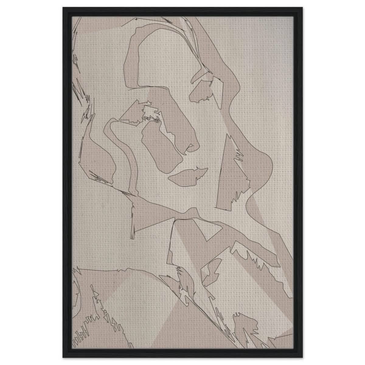 Subtle Shades of Thought | Minimalist Wall art Print - Framed Canvas - 60x90 cm / 24x36″ - Black frame