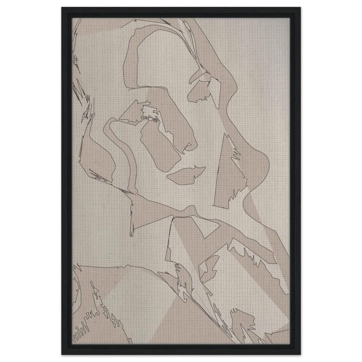 Subtle Shades of Thought | Minimalist Wall art Print - Framed Canvas - 50x75 cm / 20x30″ - Black frame