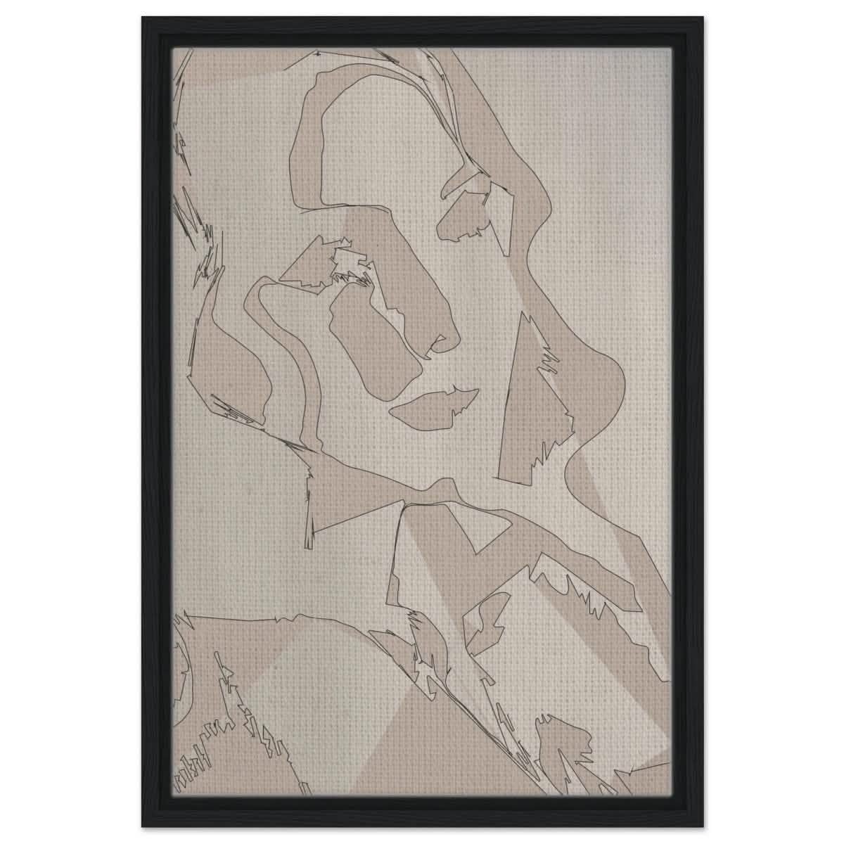 Subtle Shades of Thought | Minimalist Wall art Print - Framed Canvas - 40x60 cm / 16x24″ - Black frame