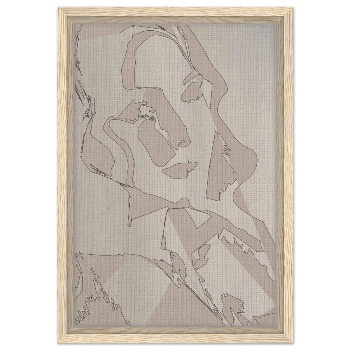 Subtle Shades of Thought | Minimalist Wall art Print - Framed Canvas - 30x45 cm / 12x18″ - Wood frame