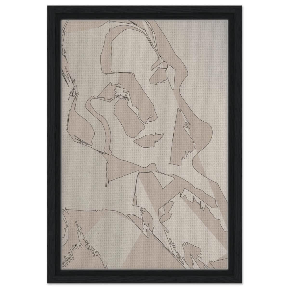 Subtle Shades of Thought | Minimalist Wall art Print - Framed Canvas - 30x45 cm / 12x18″ - Black frame