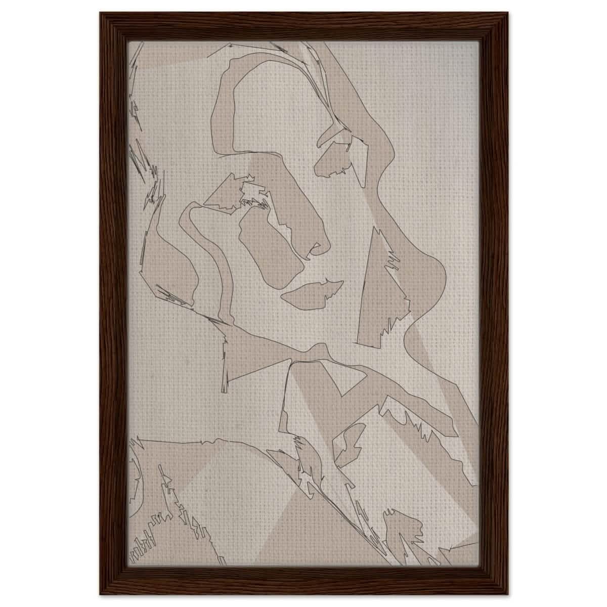 Subtle Shades of Thought | Minimalist Wall art Print - Framed Canvas - 30x45 cm / 12x18″ - Dark wood frame
