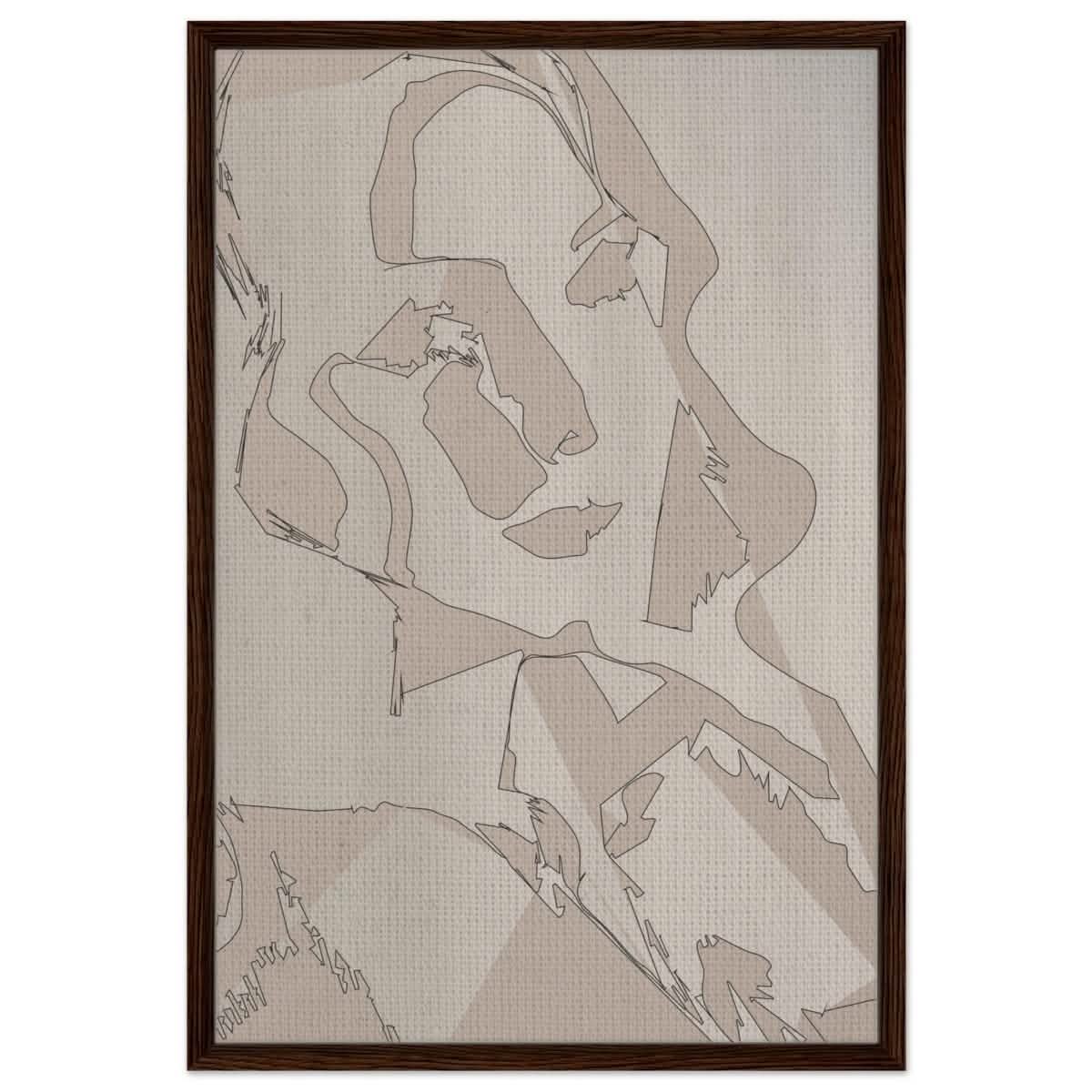 Subtle Shades of Thought | Minimalist Wall art Print - Framed Canvas - 60x90 cm / 24x36″ - Dark wood frame