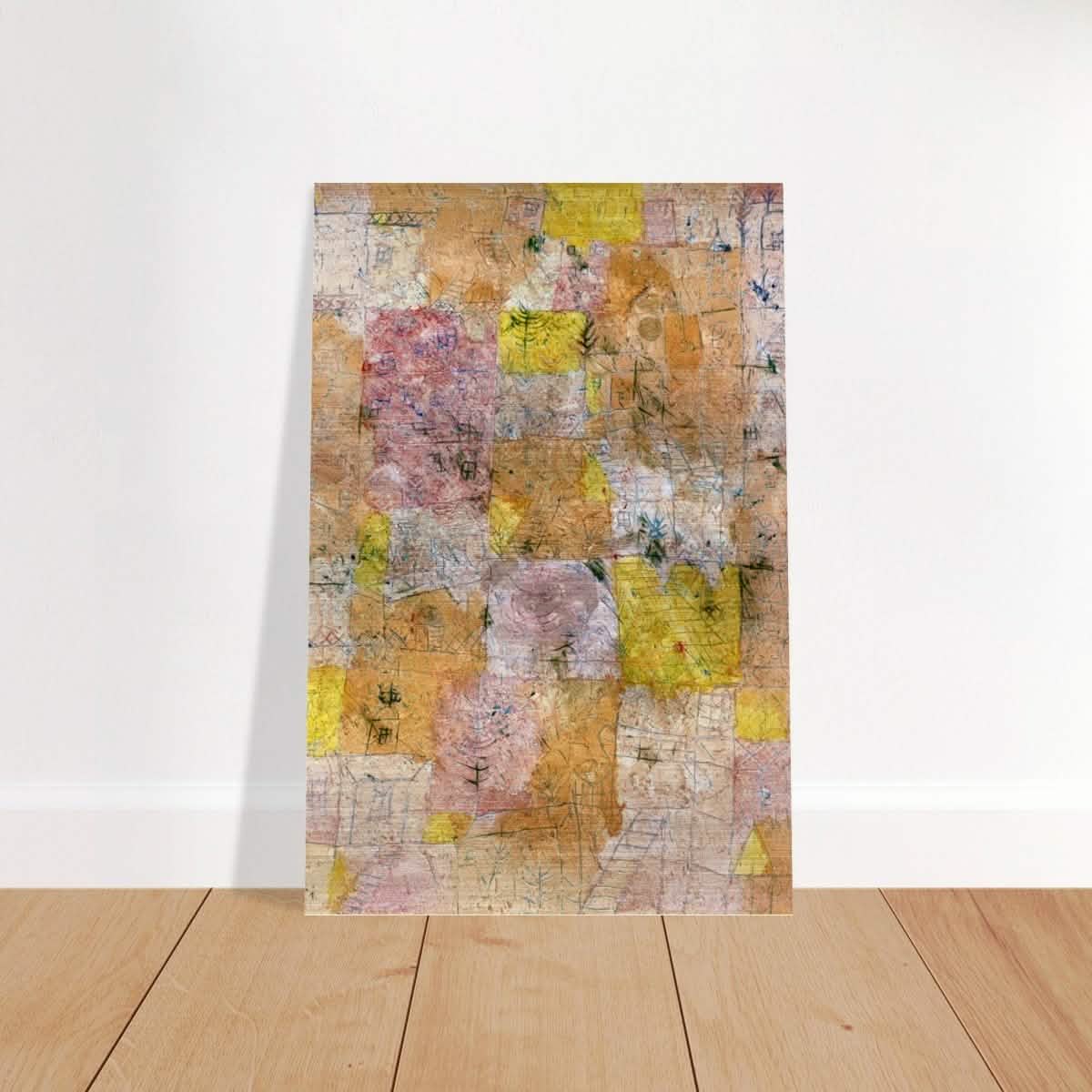 Suburban Idyll by Paul Klee - Brushed Aluminum Print - 50x75 cm / 20x30″ -