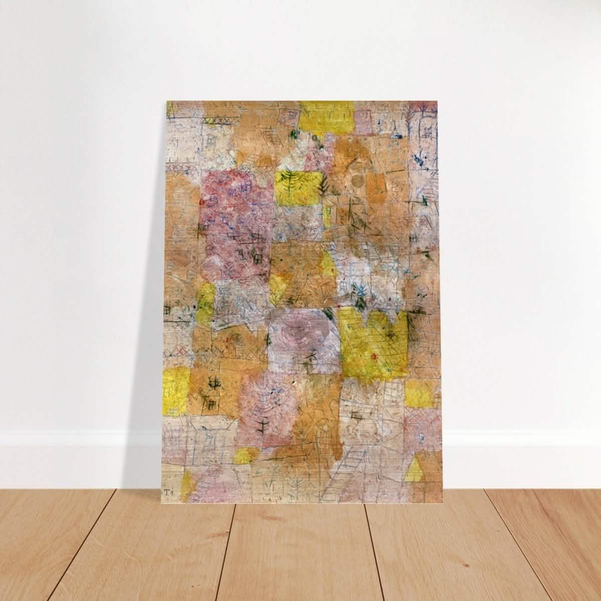 Suburban Idyll by Paul Klee - Brushed Aluminum Print - 70x100 cm / 28x40″ -