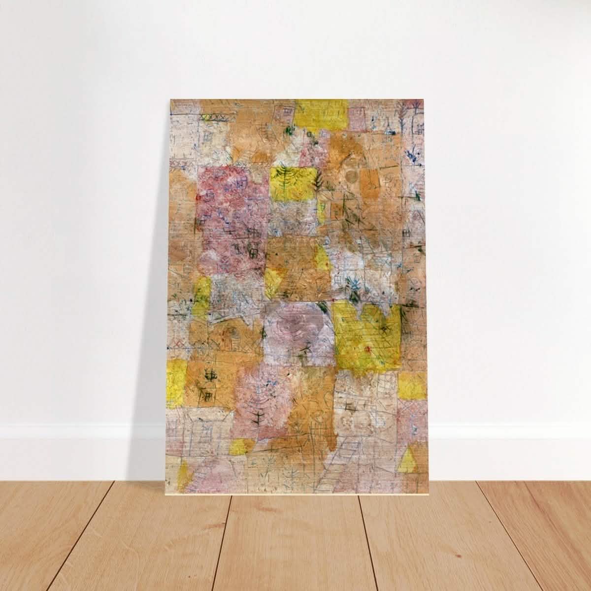 Suburban Idyll by Paul Klee - Brushed Aluminum Print - 30x45 cm / 12x18″ -