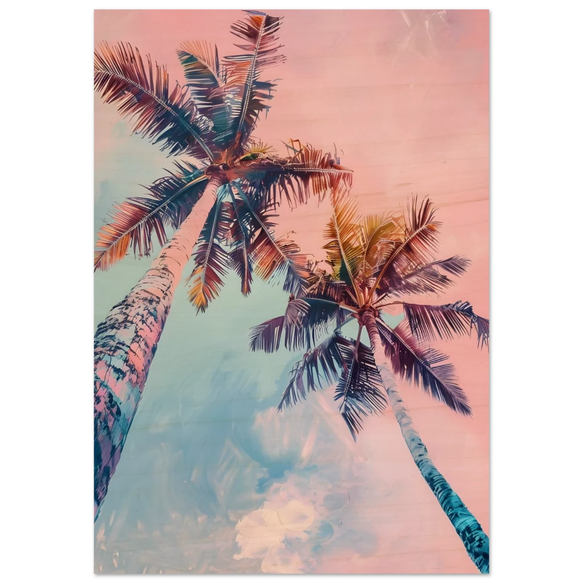 “Sunset Palms” | Wall Art Print - Wood Prints - 70x100 cm / 28x40″ -