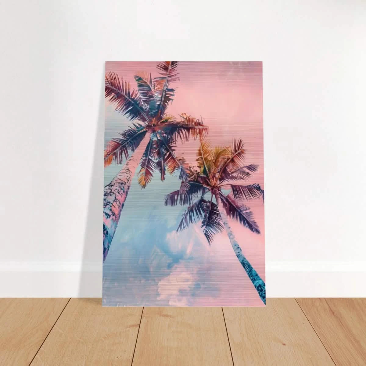 “Sunset Palms” | Wall Art Print - Brushed Aluminum Print - 30x45 cm / 12x18″ -