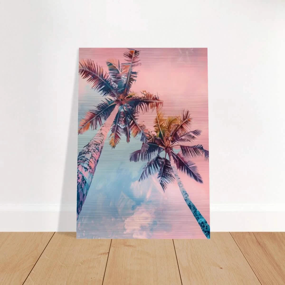 “Sunset Palms” | Wall Art Print - Brushed Aluminum Print - 70x100 cm / 28x40″ -