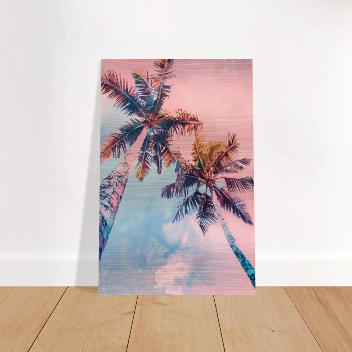 “Sunset Palms” | Wall Art Print - Brushed Aluminum Print - 40x60 cm / 16x24″ -